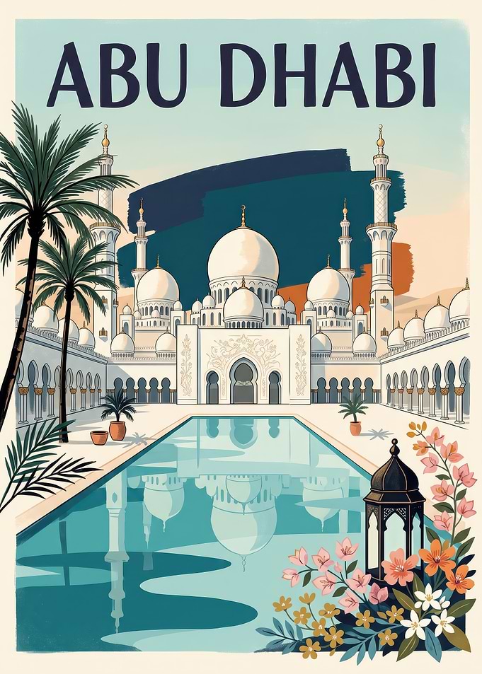 Abu Dhabi Travel Poster