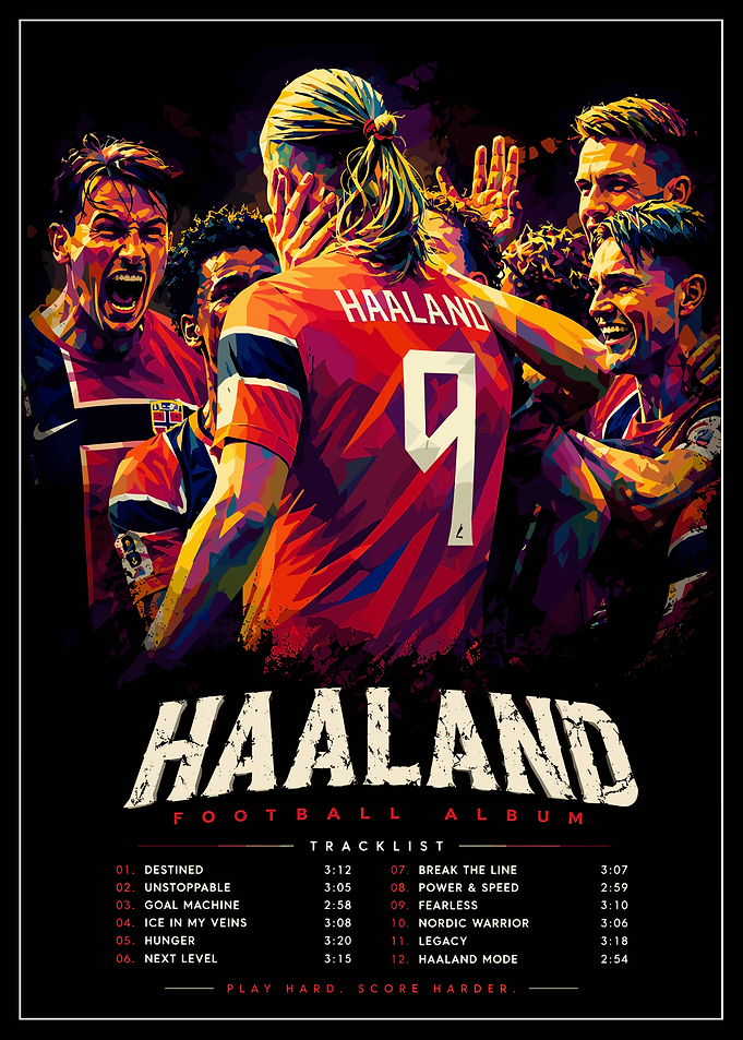 Erling Haaland Football Album Poster
