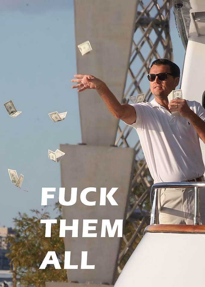 Jordan Belfort Money Throwing Poster