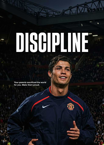 Cristiano Ronaldo Inspirational Discipline Poster