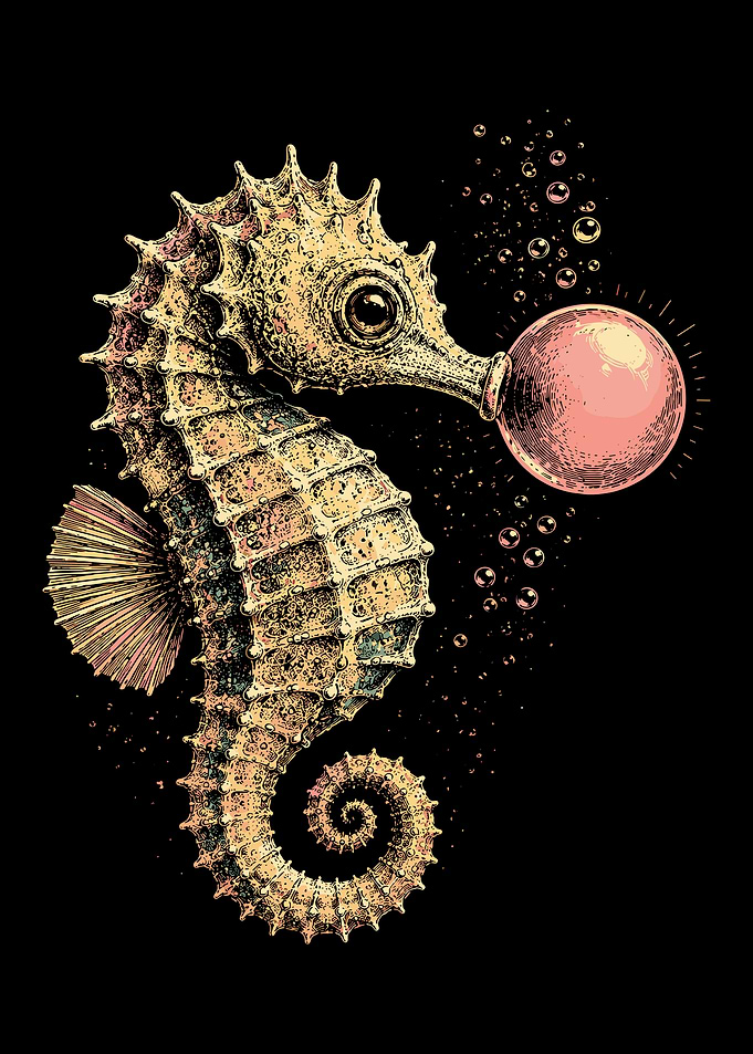 Seahorse Blowing a Bubble