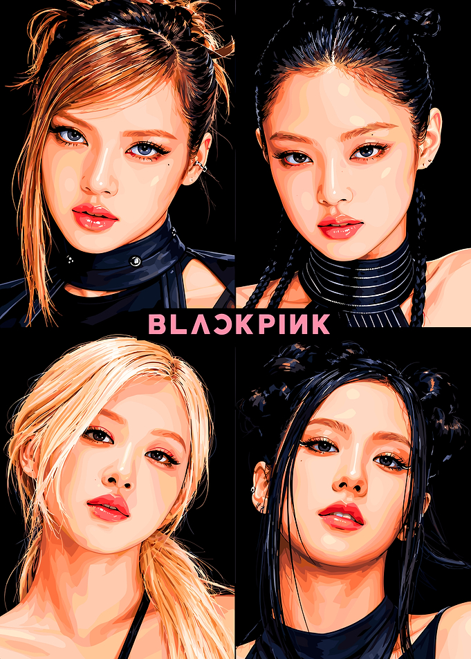 Blackpink Members Digital Portrait Poster
