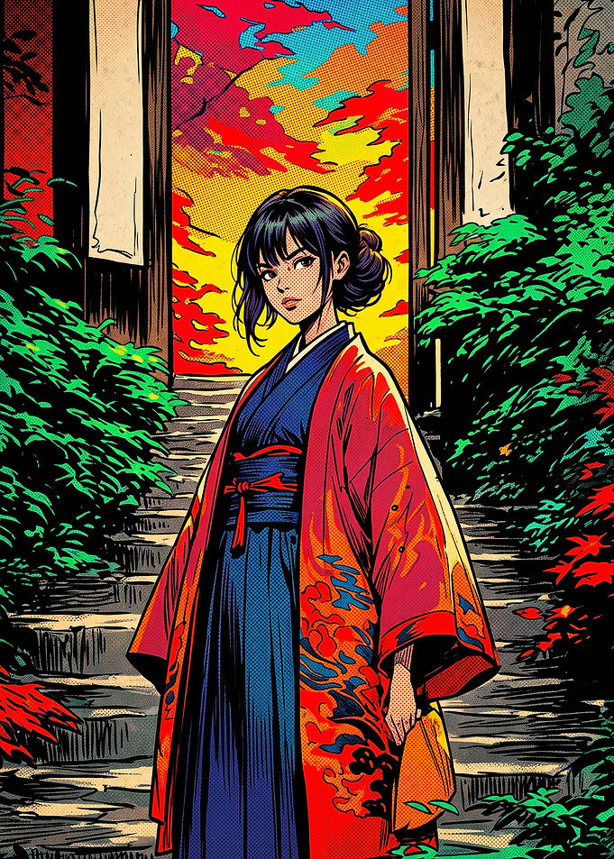 Anime Girl in Traditional Kimono