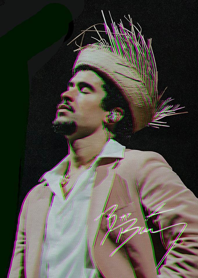 Bad Bunny Glitch Portrait