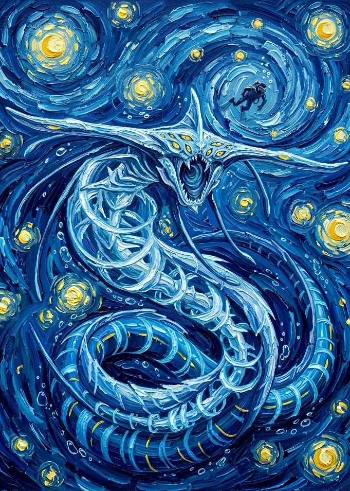 Subnautica Ghost Leviathan Starry Night Painting
