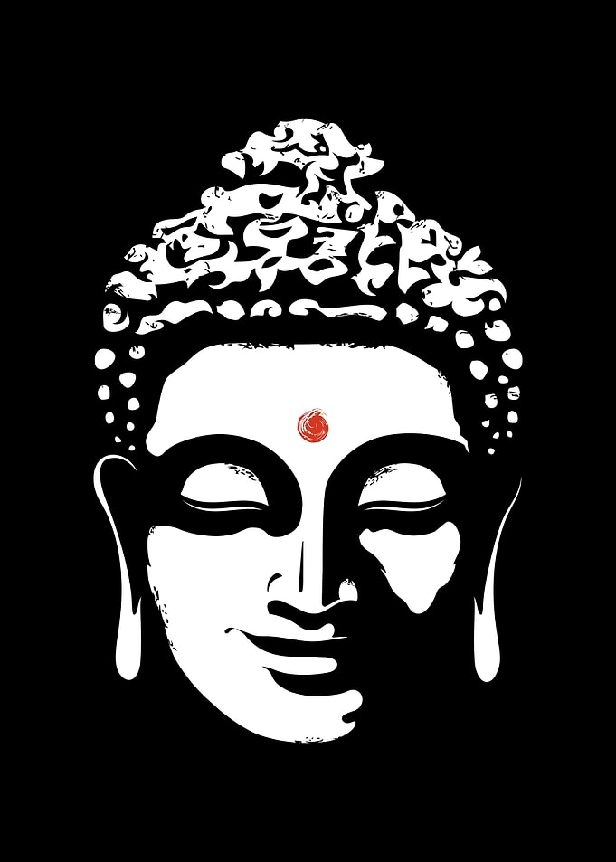 Minimalist Buddha Face Illustration