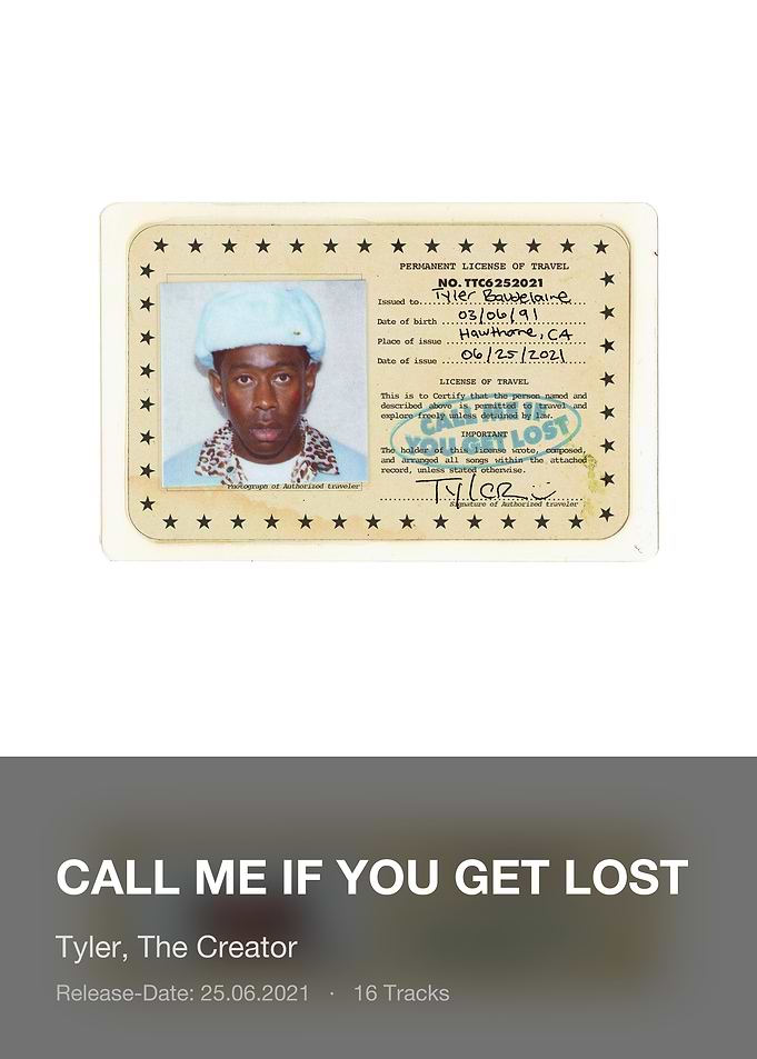 Tyler, The Creator – CALL ME IF YOU GET LOST | Album Poster Dark Edition