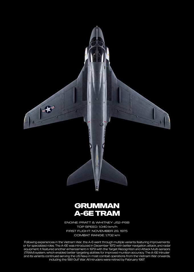 Grumman A-6E TRAM Military Aircraft Poster