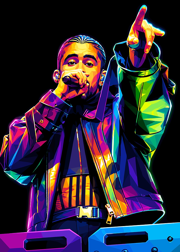 Bad Bunny Pop Art Portrait