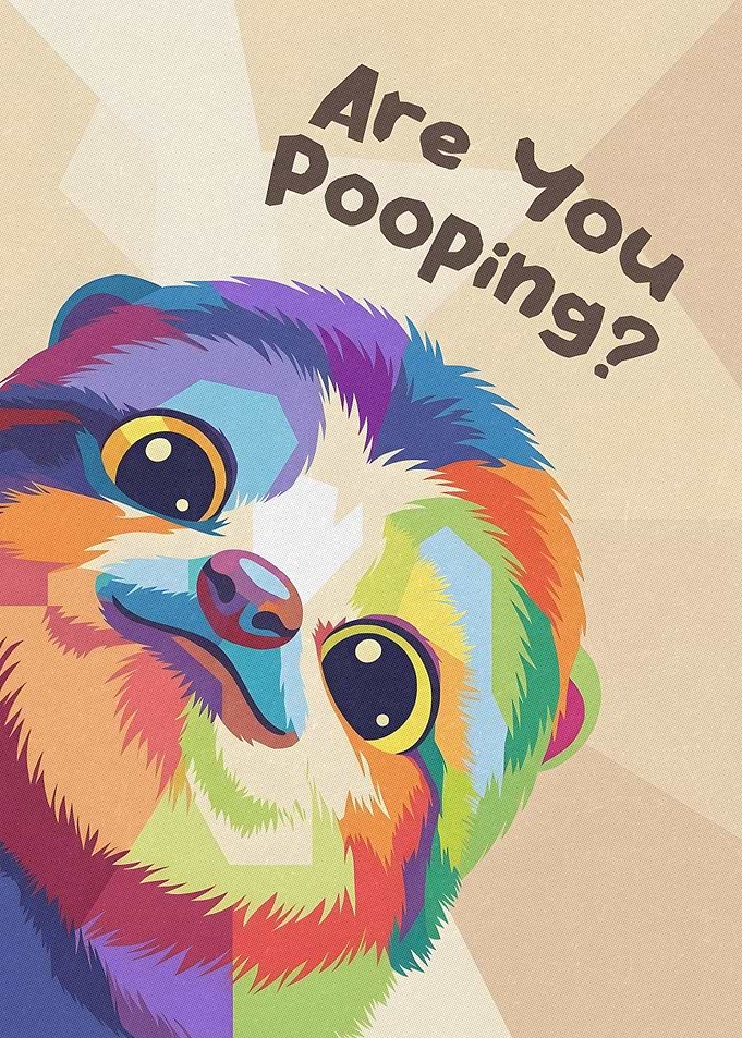 Colorful Pop Art Sloth Poster