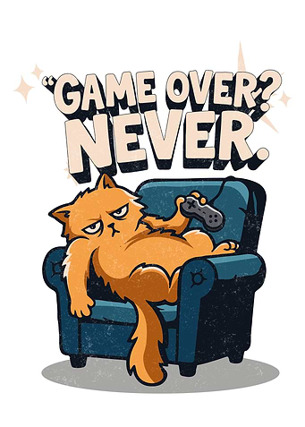 Funny Gaming Cat Illustration