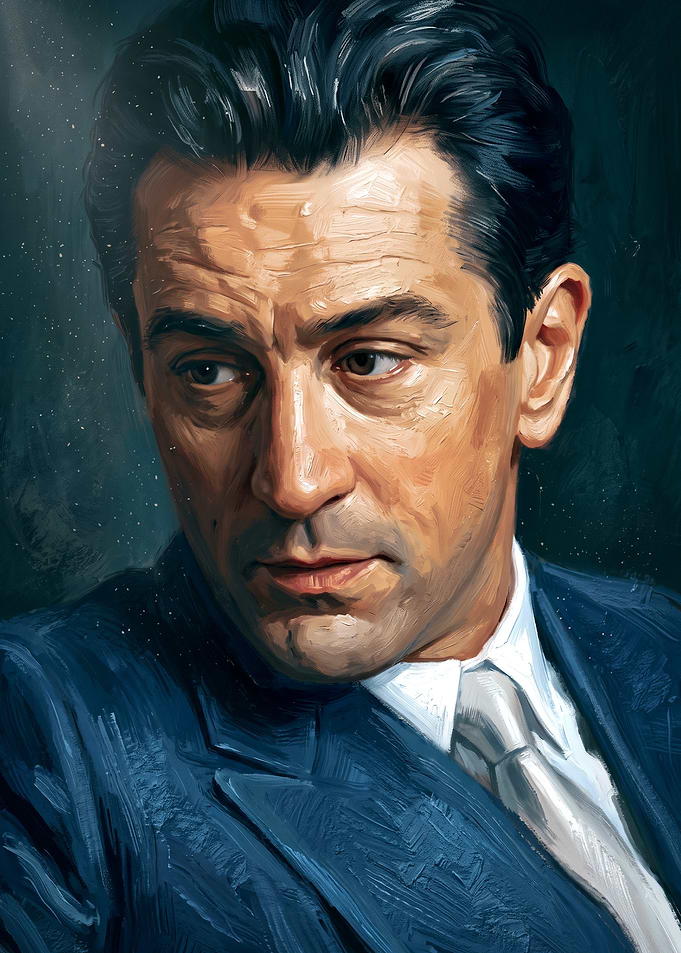 Robert De Niro Oil Painting Portrait