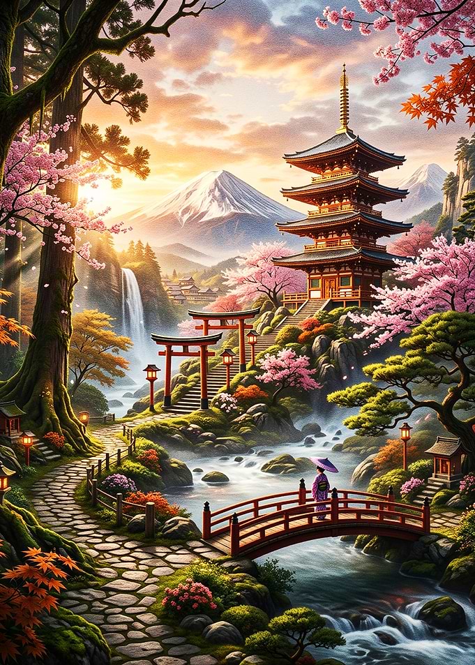 Serene Japanese Temple Landscape
