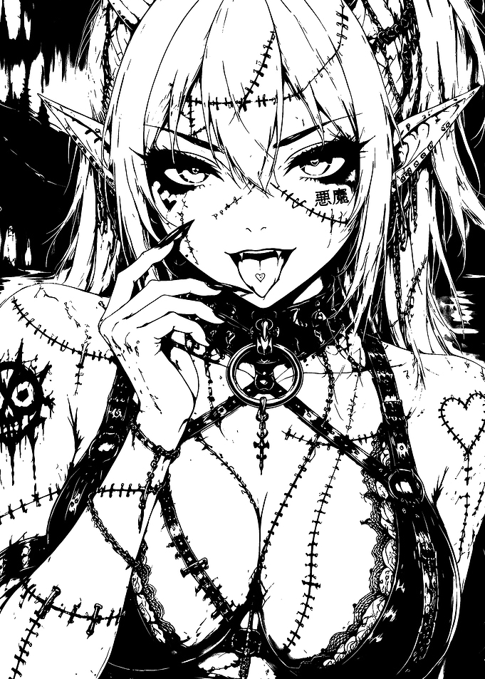 Stitched Gothic Anime Demon Girl