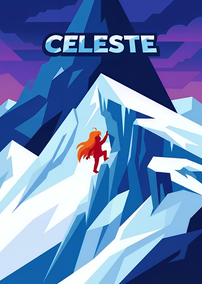 Celeste Mountain Climbing Poster