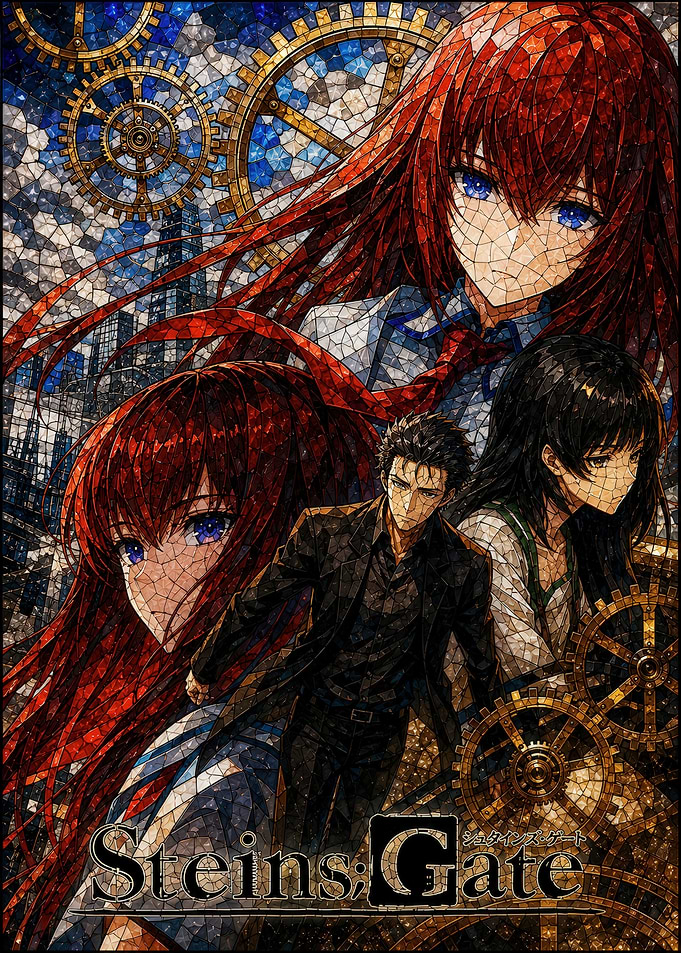 Steins;Gate Stained Glass Anime Poster