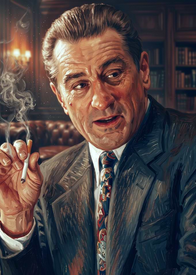 Robert De Niro Smoking Portrait