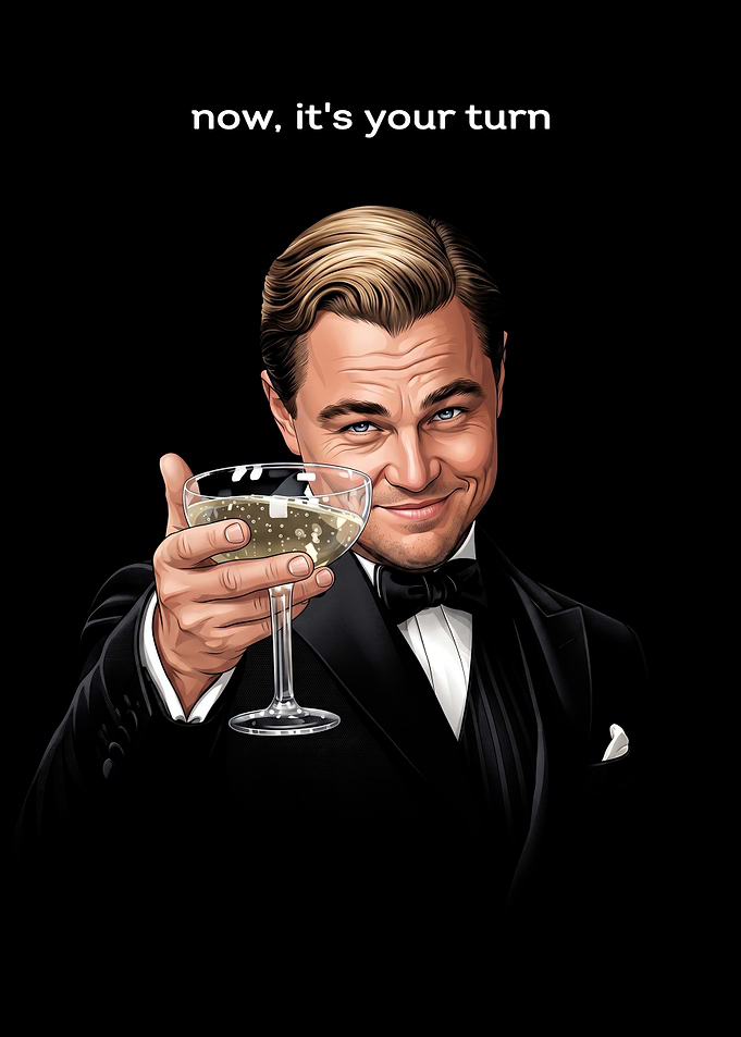 Leonardo DiCaprio Gatsby Toast Art