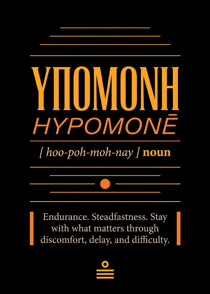 Hypomone Greek Definition Poster