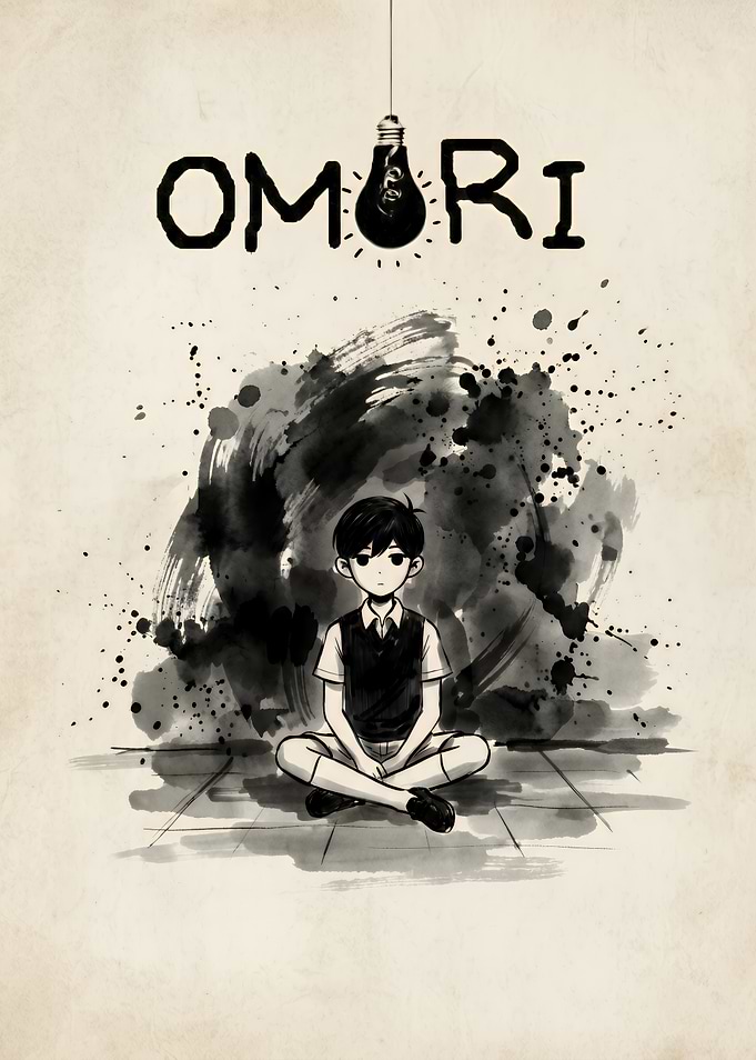 Omori Ink Style Character Poster