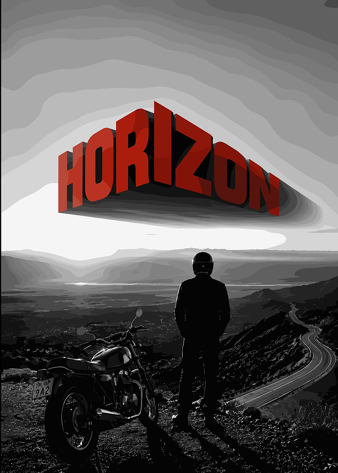 Motorcyclist Overlooking Horizon