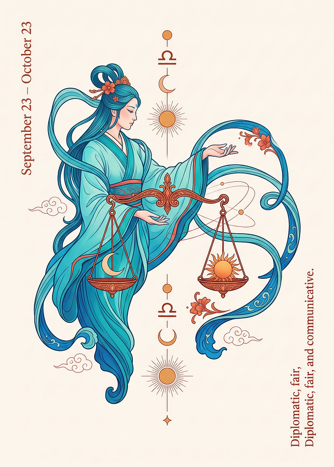 Libra Zodiac Illustration