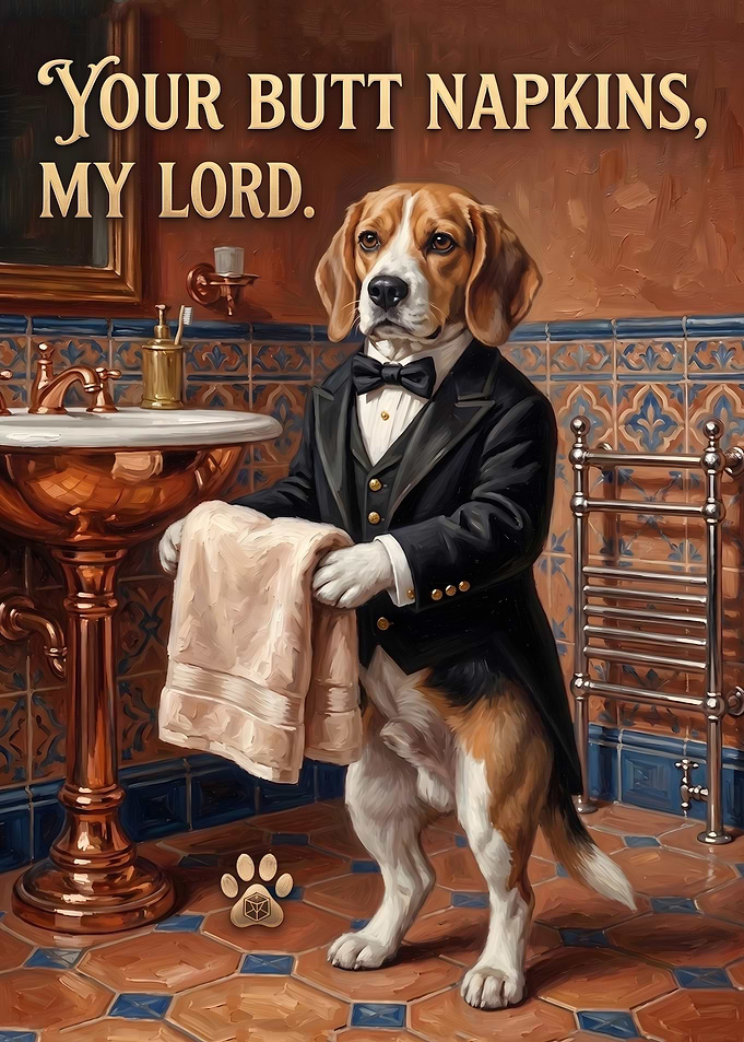 Beagle Butler Offering Towel