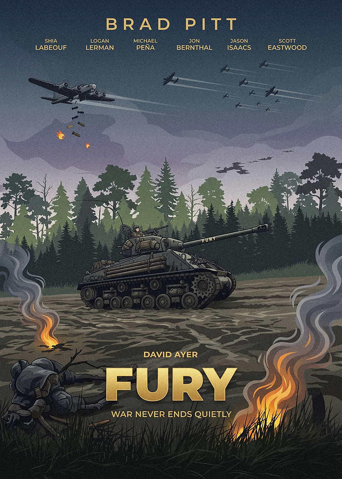 Fury Movie Poster Illustration