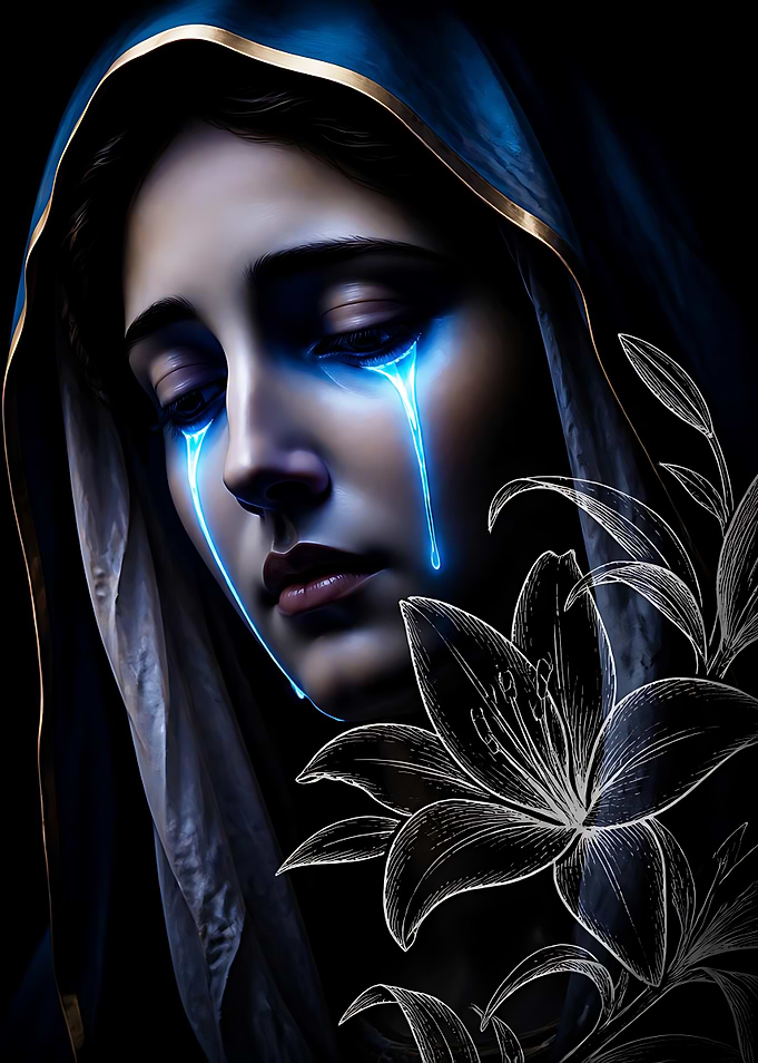 Weeping Virgin Mary with Glowing Tears