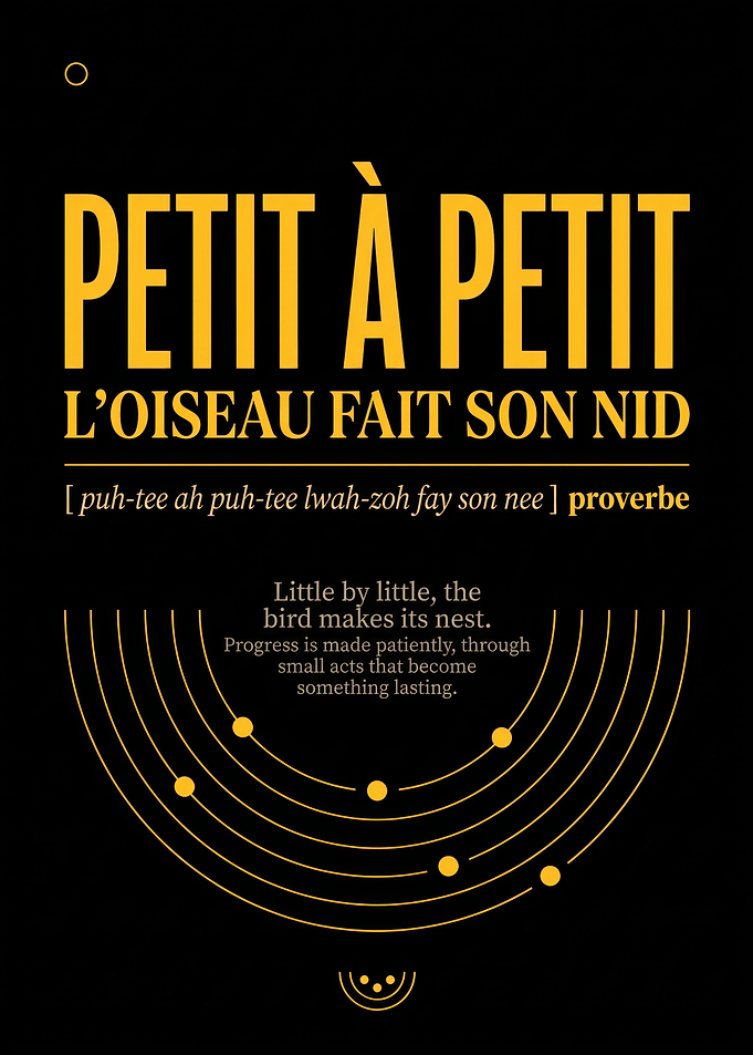 Petit à Petit French Proverb Poster