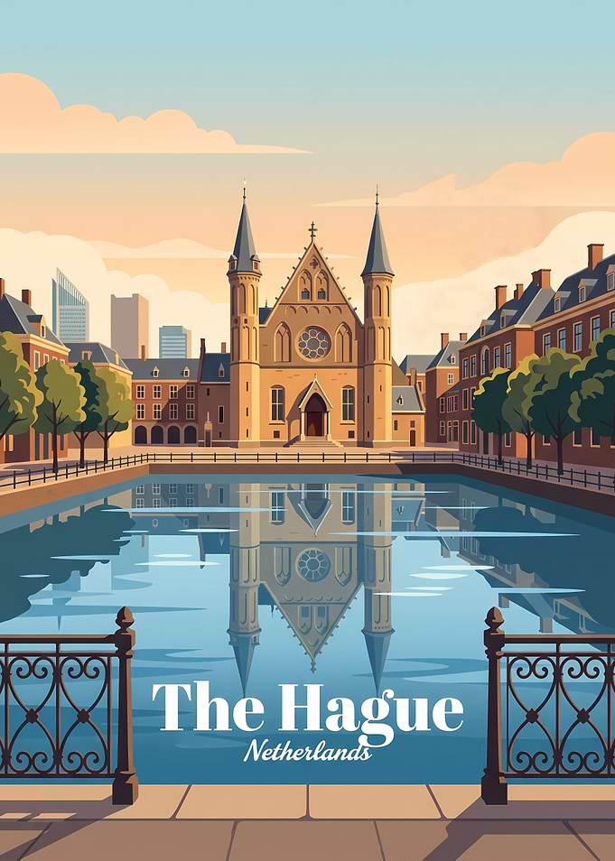 The Hague Netherlands Travel Poster