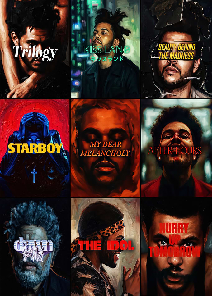 The Weeknd Discography Art Collage