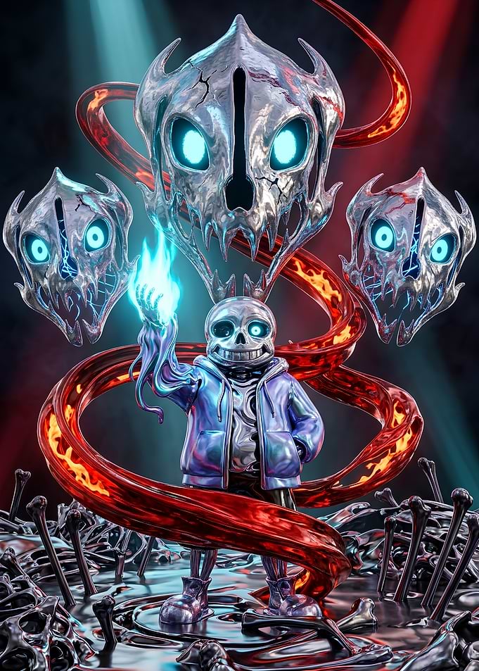 Metallic Sans Undertale Gaster Blaster Art