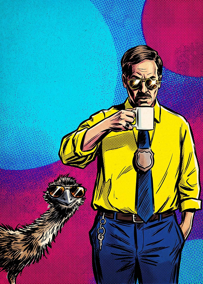Detective and Emu Pop Art
