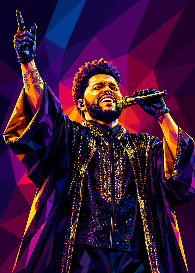 The Weeknd Low Poly Art Portrait