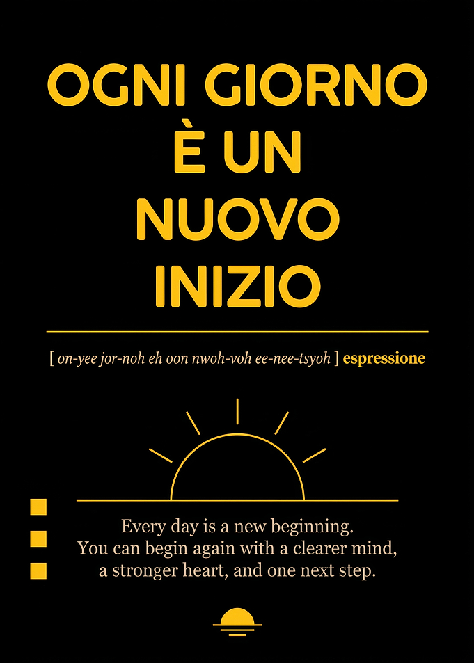OGNI GIORNO È UN NUOVO INIZIO Inspirational Italian Quote Poster