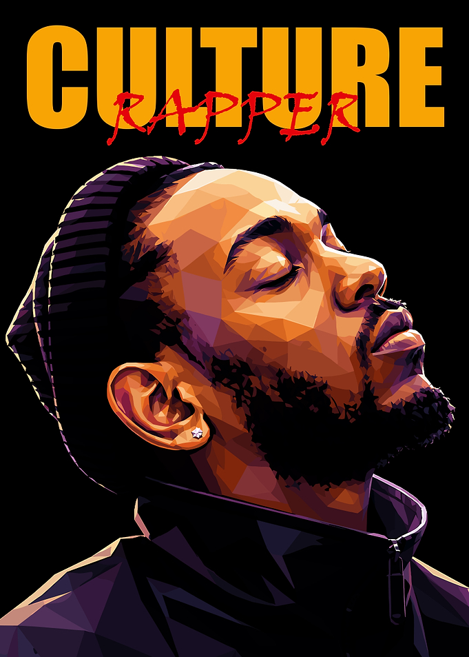 Kendrick Lamar Low Poly Portrait