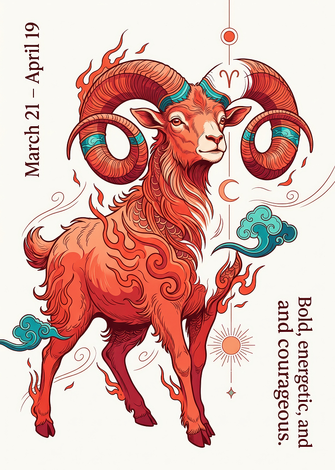 Aries Zodiac Sign Illustration