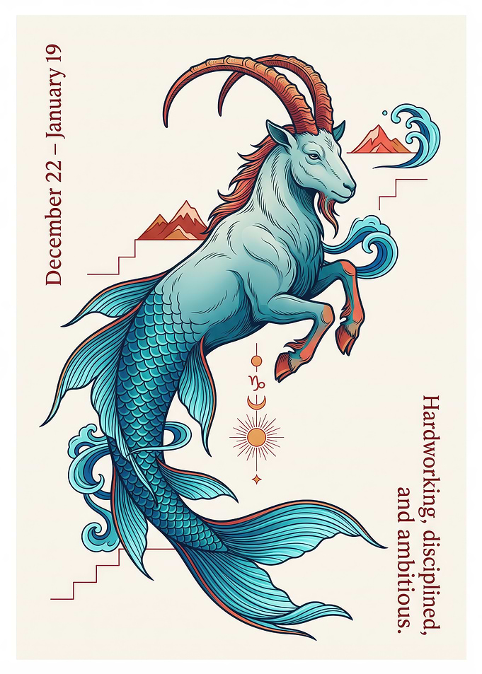 Capricorn Zodiac Sign Illustration