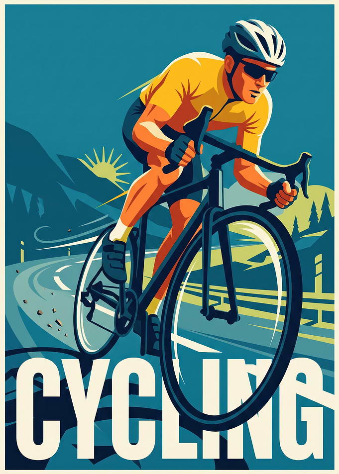 Vintage Style Cycling Sport Poster