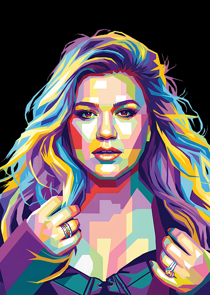 Kelly Clarkson WPAP Pop Art Portrait