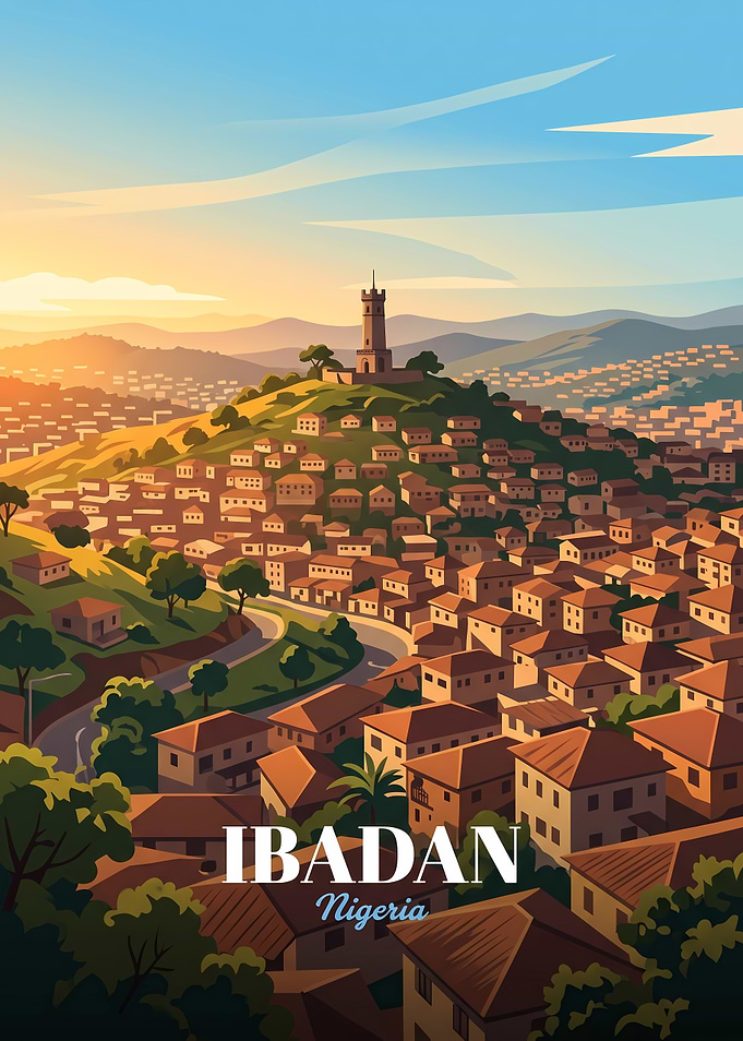 Ibadan Nigeria Travel Poster