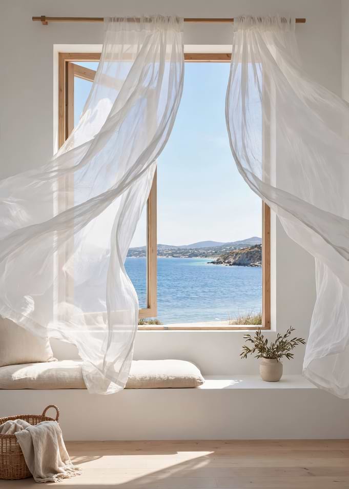 Breezy Coastal Window View