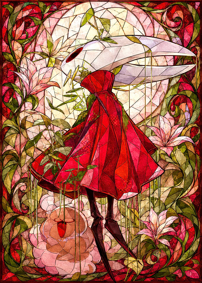 Hornet Stained Glass Hollow Knight Art