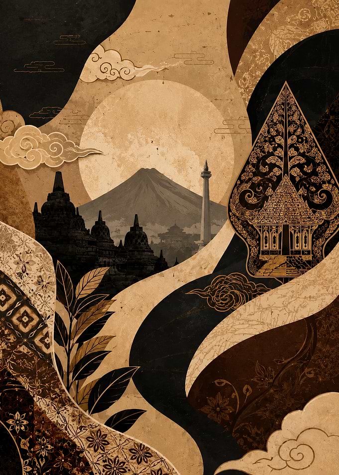 Indonesian Heritage Cultural Art Illustration