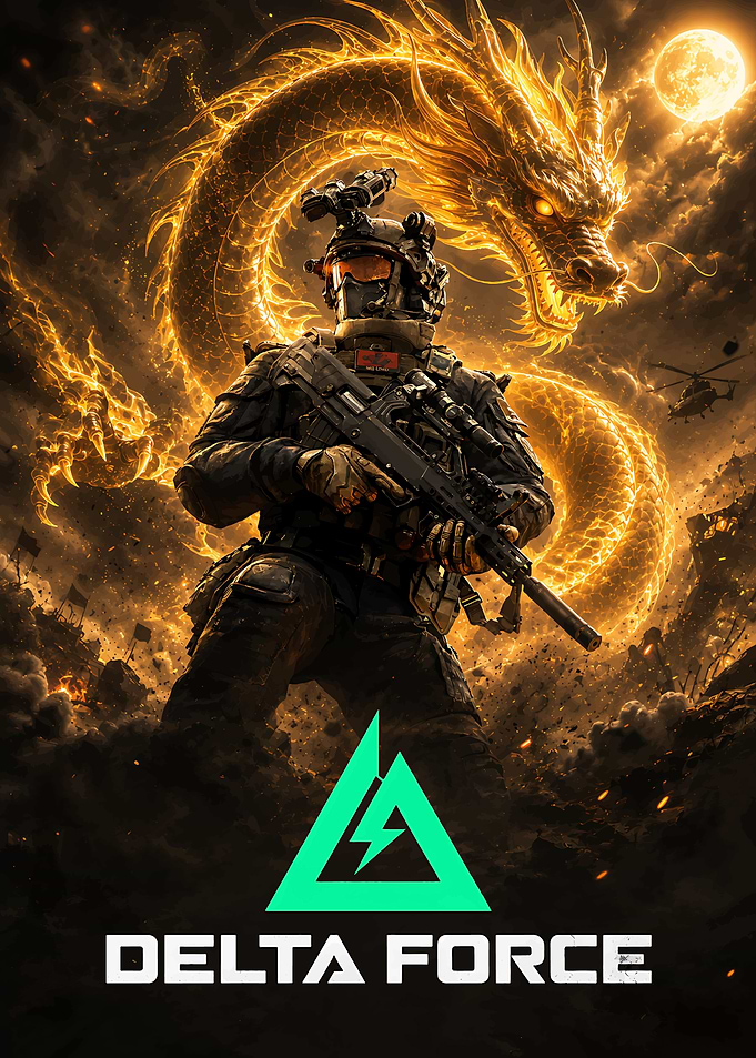 Delta Force Game Poster with Dragon