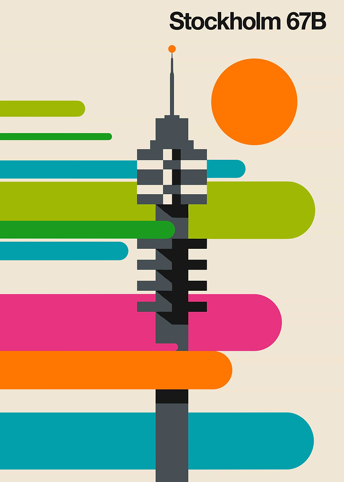 Stockholm 67B Minimalist Tower Poster
