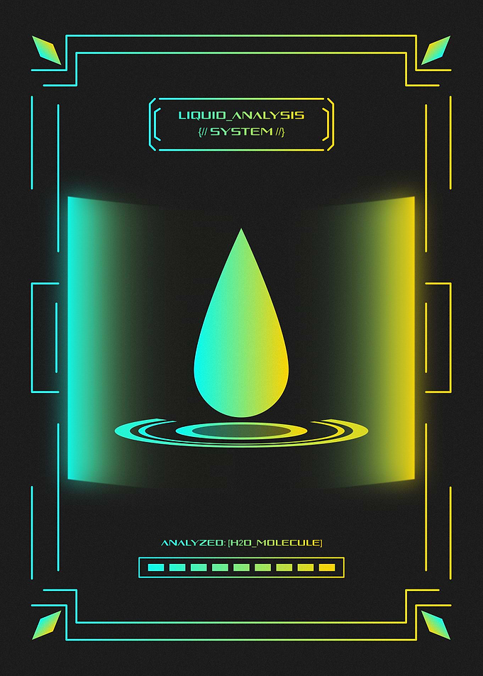 Cyberpunk Liquid Analysis Water Droplet Sci-Fi HUD