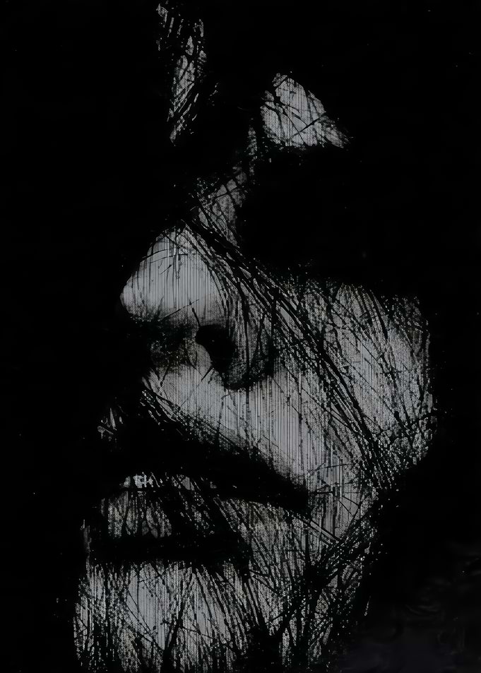 Abstract Scratch Art Portrait