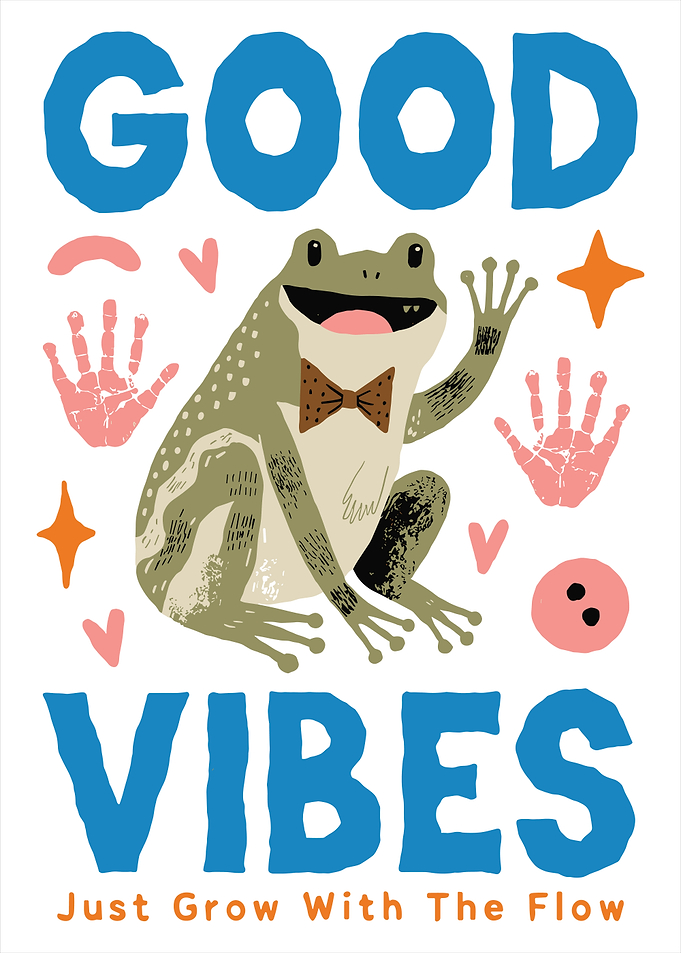 Good Vibes Frog Illustration